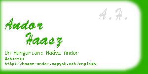 andor haasz business card