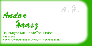 andor haasz business card